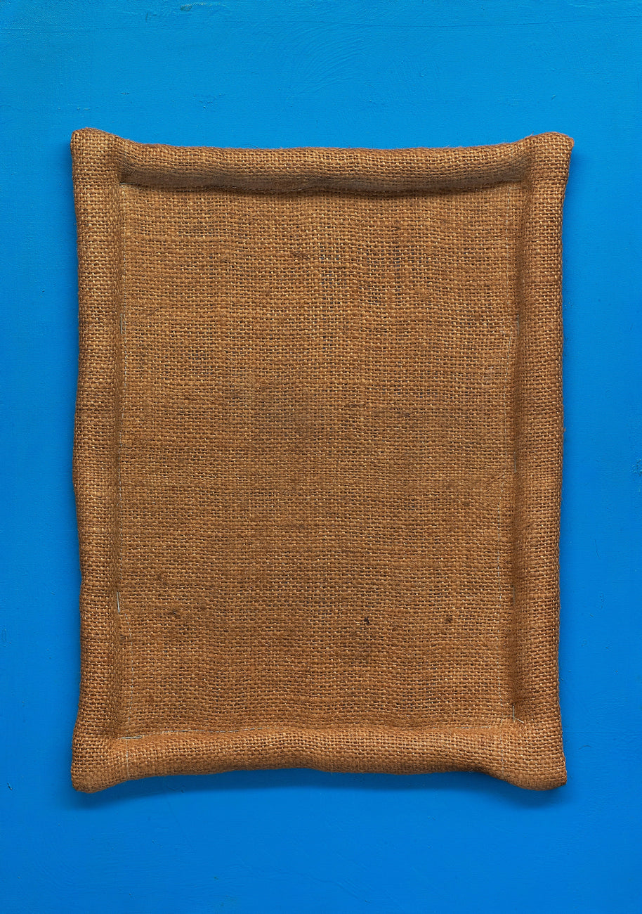 Untitled 170375, TSUYOSHI MAEKAWA, 1975Burlap and oil on canvas51.5 × 36.5 cm