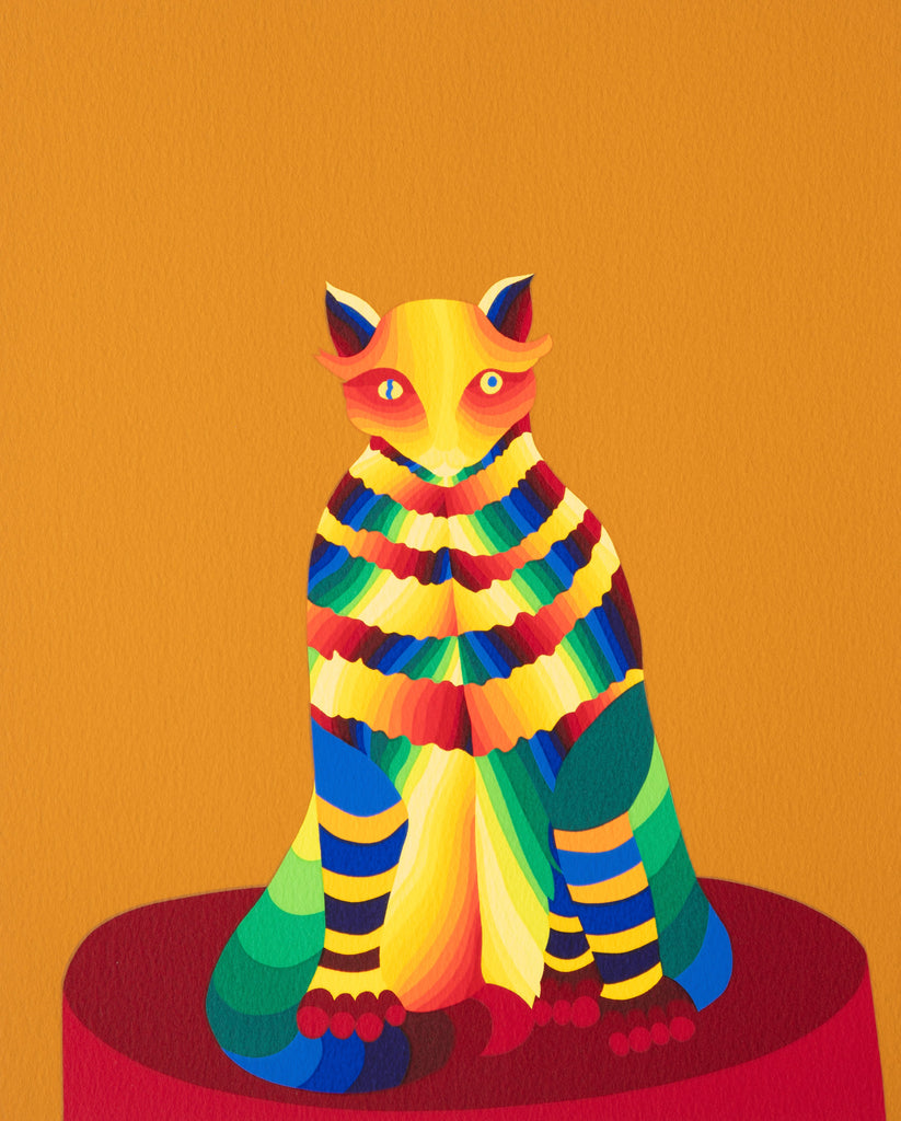 Rainbowed Rousseau: Pierre Loti's Cat, Ay-O, 1999Silkscreen on paper26.3 × 21.4 cmEdition of 100