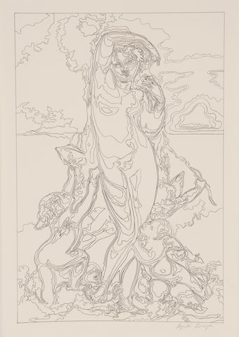 Hetaira, Rising from the Sea, AZUKI FURUYA, Paper, drawing28.5 × 19.0 cm
