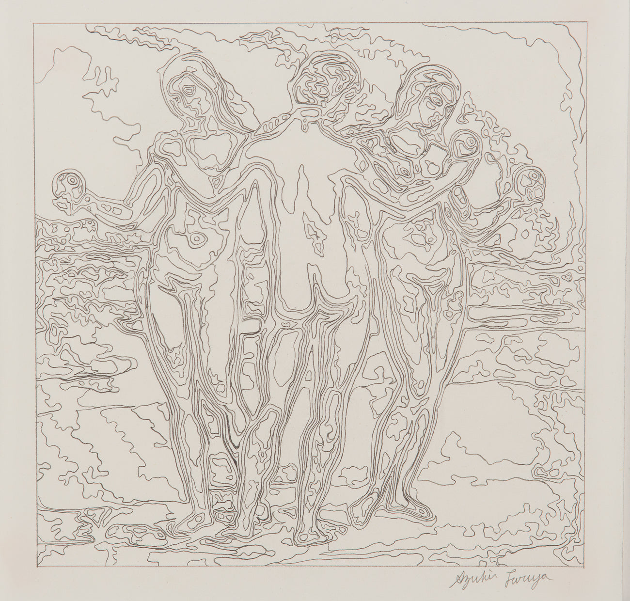 The Three Graces, AZUKI FURUYA, Paper, drawing19.8 × 19.8 cm