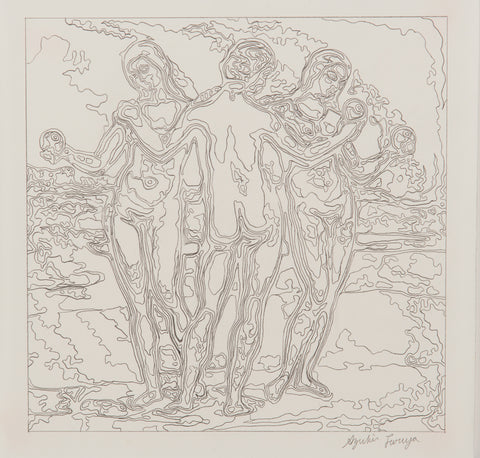 The Three Graces, AZUKI FURUYA, Paper, drawing19.8 × 19.8 cm