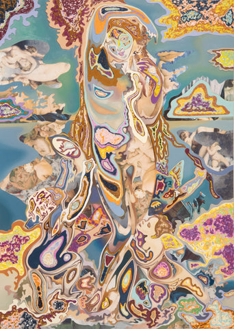 Hetaira, Rising from the Sea, AZUKI FURUYA, 2024Acrylic, oil and mixed media on board91.0 × 65.2 cm