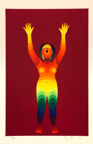 Cheering for Peace - Female - Red 35/40, Ay-O, 1993Silkscreen on paper56.0 × 38.0 cm