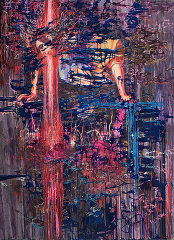 A Narcissist's reflection for today, CHI PENG, 2023Acrylic on canvas220.0 × 160.0 cm