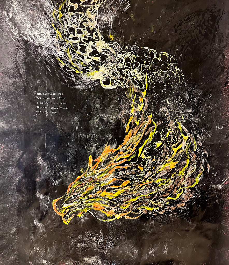 Not Stop, DEMOS CHIANG, 2023Mixed media on canvas140.0 × 118.0 cm