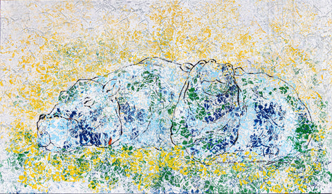 Happy rest, DEMOS CHIANG, 2024Canvas, mixed media137.5 × 80.0 cm