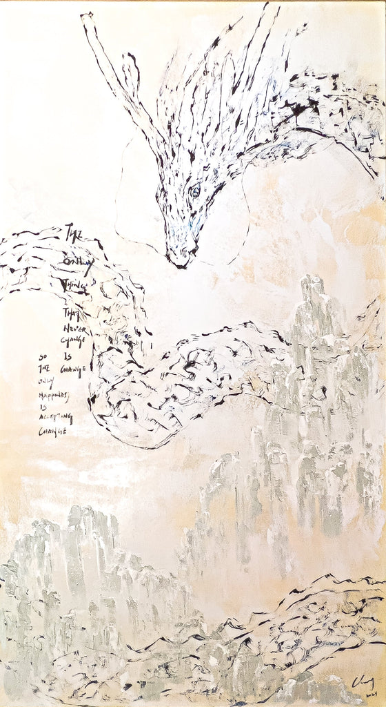 The first snow, DEMOS CHIANG, 2024Canvas, mixed media234.0 × 132.0 cm