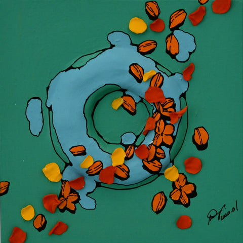 doughnut hole 05, icco Yoshimura, 2020Mixedmedia on canvas20.0 × 20.0 cm