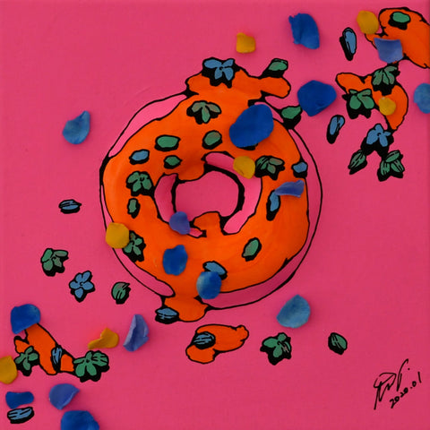 doughnut hole 08, icco Yoshimura, 2020Mixedmedia on canvas20.0 × 20.0 cm