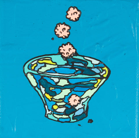 Sip, icco Yoshimura, 2023Acrylic on canvas10.3 × 10.3 × 3.6 cm