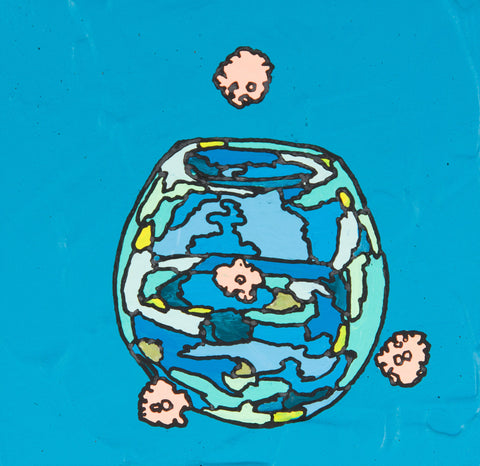 Sip, icco Yoshimura, 2023Acrylic on canvas10.3 × 10.3 × 3.6 cm