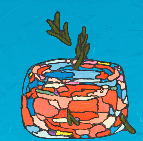 Sip, icco Yoshimura, 2023Acrylic on canvas10.3 × 10.3 × 3.6 cm