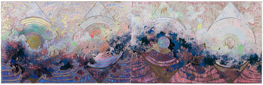 Heavenly Eyes 2024.4.28, JIANG MIAO, 2024Acrylic on aluminum panel, Carving120.0 × 380.0 cm