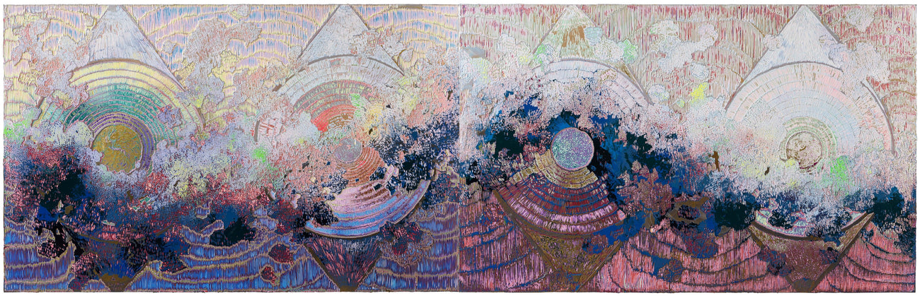 Heavenly Eyes 2024.4.28, JIANG MIAO, 2024Acrylic on aluminum panel, Carving120.0 × 380.0 cm