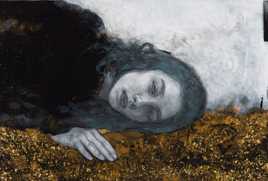 Nightfall Dream, KENKI TSUJIMOTO, 2024Natural mineral pigments,Gold leaf41.0× 60.6 cm