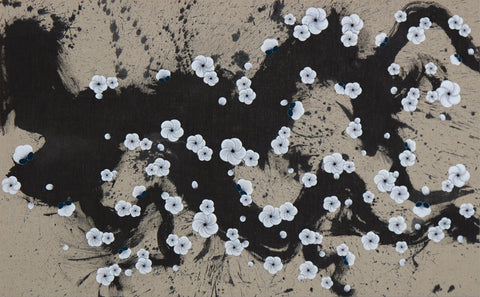 S Ume #5, KOHEI KYOMORI, 2024Mineral pigments, UV resin on canvas72.7 × 116.7 × 3.0 cm