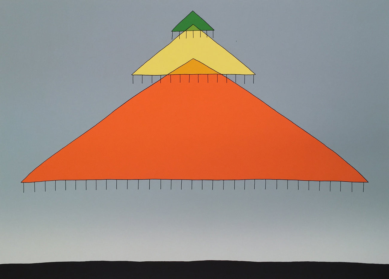 Triangle Three colors Triple 82/150, SADAMASA MOTONAGA, 1988Silkscreen on paper46.0 × 64.0 cm