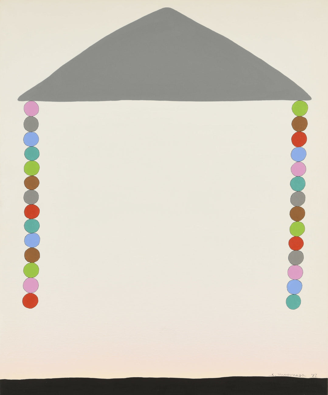 Twenty-eight colored balls, SADAMASA MOTONAGA, 1982Acrylic on canvas72.9 × 60.5 cm