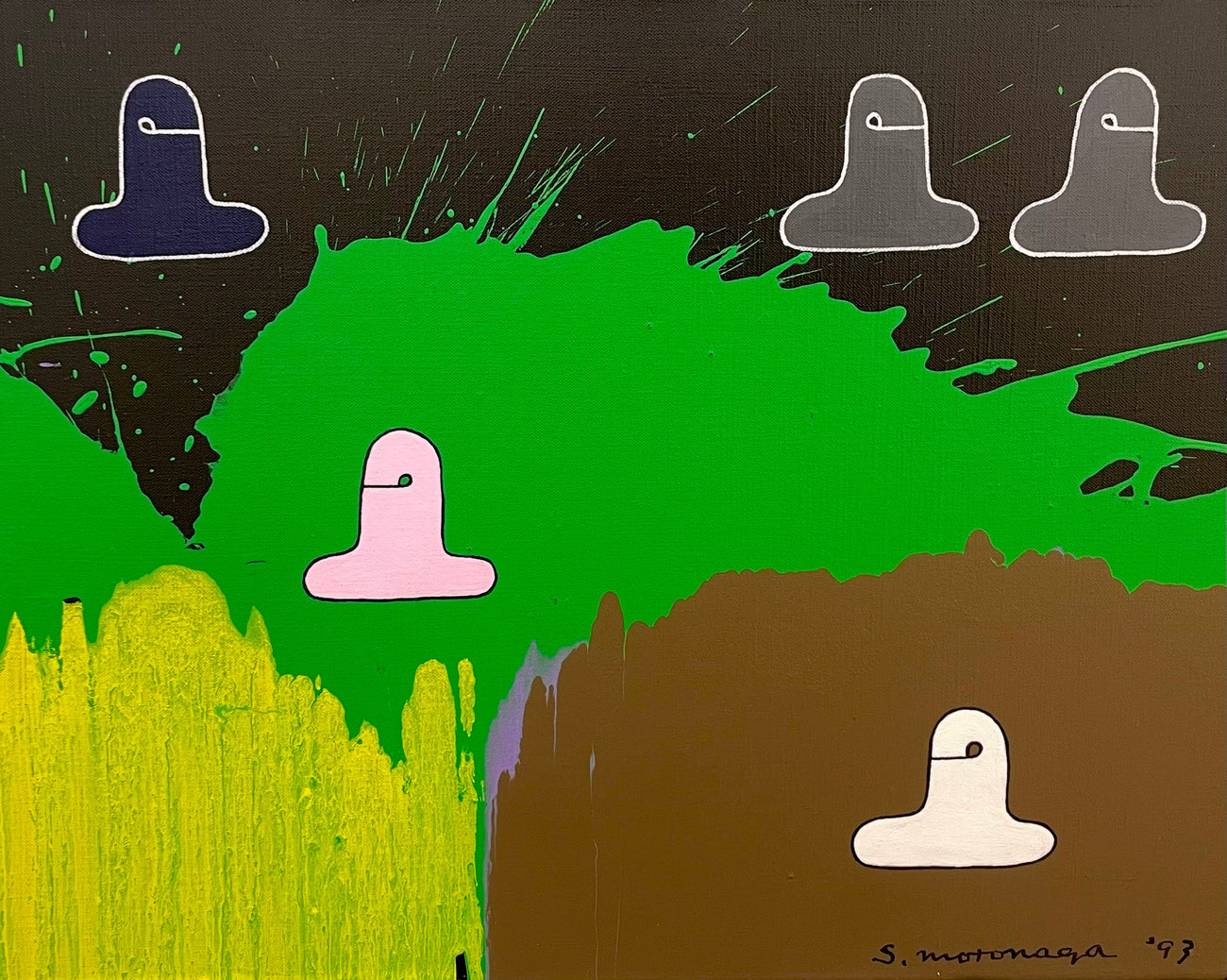 Three to the right, two to the left #F(201)-93, SADAMASA MOTONAGA, 1993Acrylic on canvas31.8 × 41.0 cm